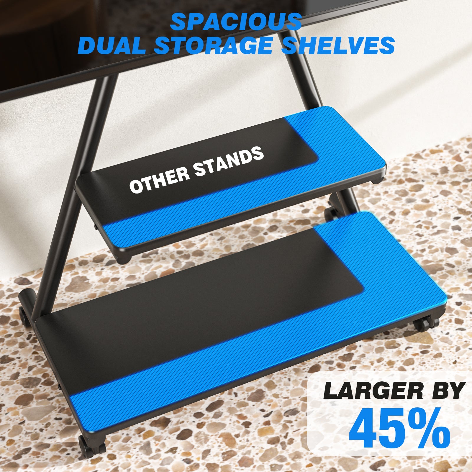 Rfiver Heavy Duty Rolling TV Stand for 43-80 Inch TVs up to 150lbs